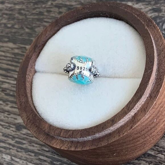 925 Sterling Silver Turquoise Turtle Charm - Picture 4 of 8